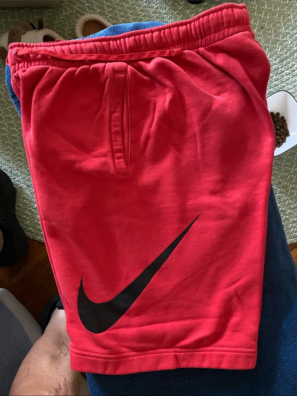 Nike Red Kids Athletic Shorts with Black Swoosh